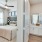 Furnished bedroom and bathroom inside a townhome at Cadia Grand Prairie